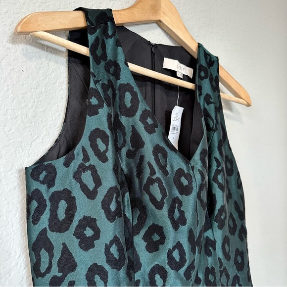 Ann Taylor Loft Green Cheetah Print Dress NWT - Picture 7 of 14